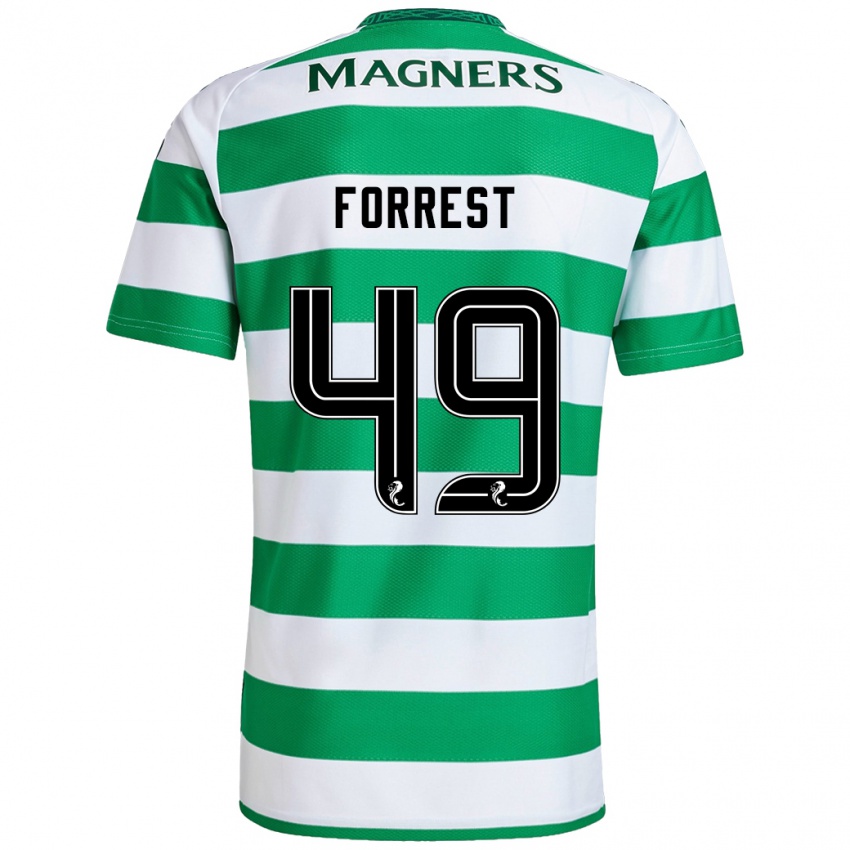 Gyermek James Forrest #49 Zöld Fehér Hazai Jersey 2024/25 Mez Póló Ing