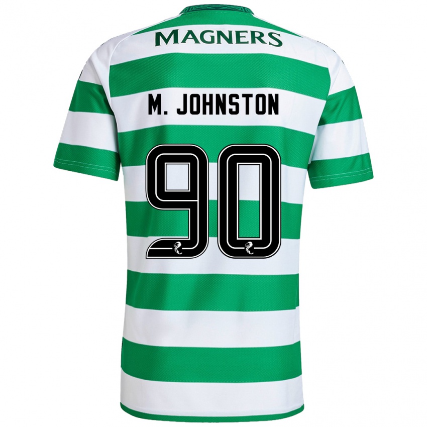 Gyermek Mikey Johnston #90 Zöld Fehér Hazai Jersey 2024/25 Mez Póló Ing