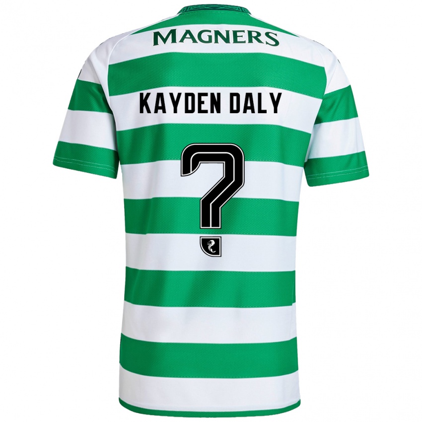 Gyermek Kayden Daly #0 Zöld Fehér Hazai Jersey 2024/25 Mez Póló Ing