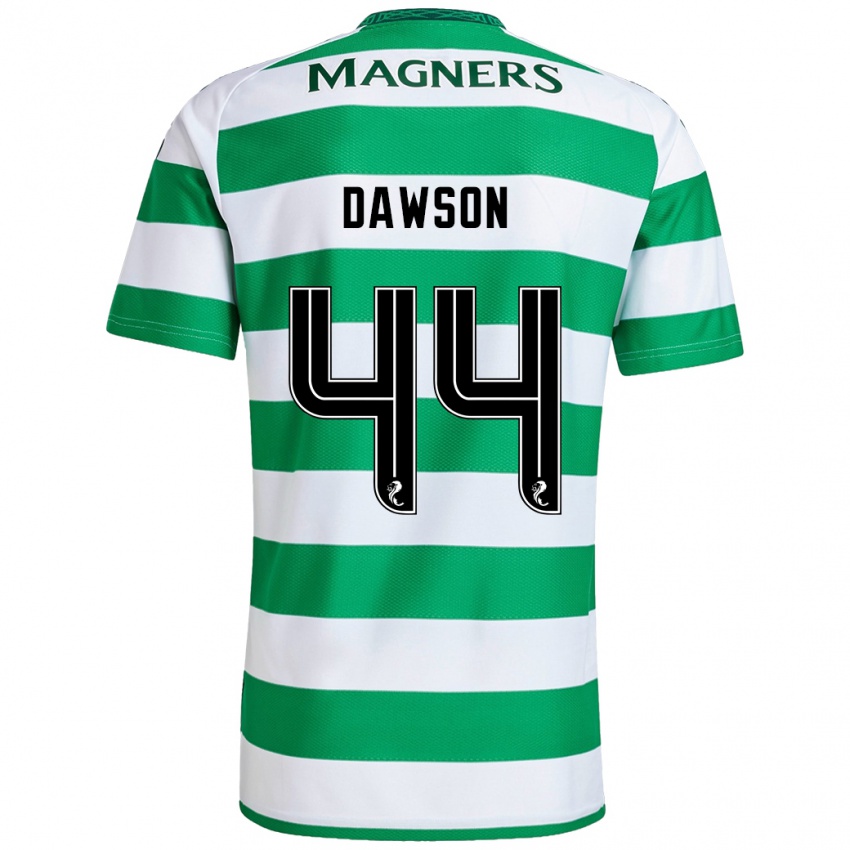 Gyermek Joey Dawson #44 Zöld Fehér Hazai Jersey 2024/25 Mez Póló Ing