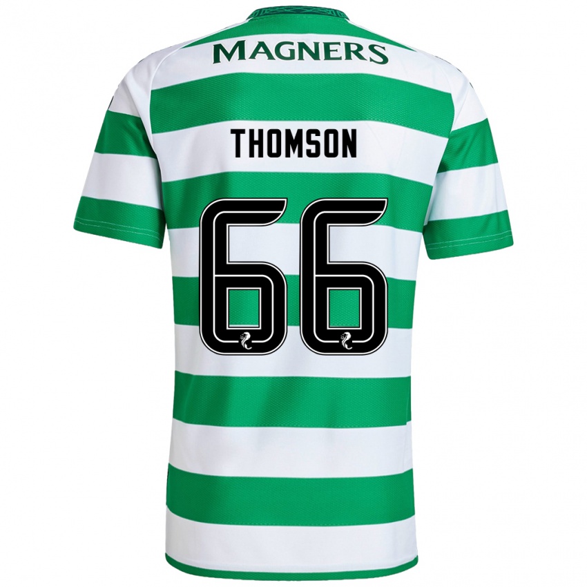 Gyermek Corey Thomson #66 Zöld Fehér Hazai Jersey 2024/25 Mez Póló Ing