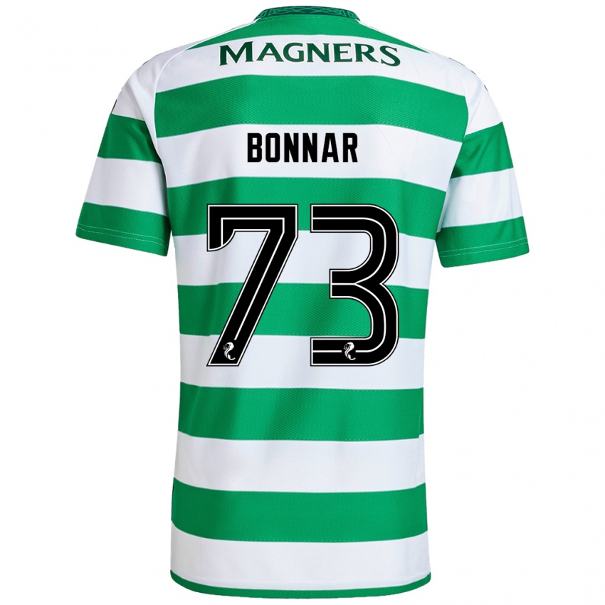 Gyermek Jude Bonnar #73 Zöld Fehér Hazai Jersey 2024/25 Mez Póló Ing