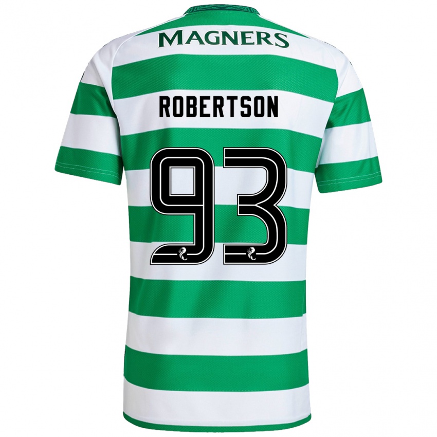 Gyermek Mitchell Robertson #93 Zöld Fehér Hazai Jersey 2024/25 Mez Póló Ing