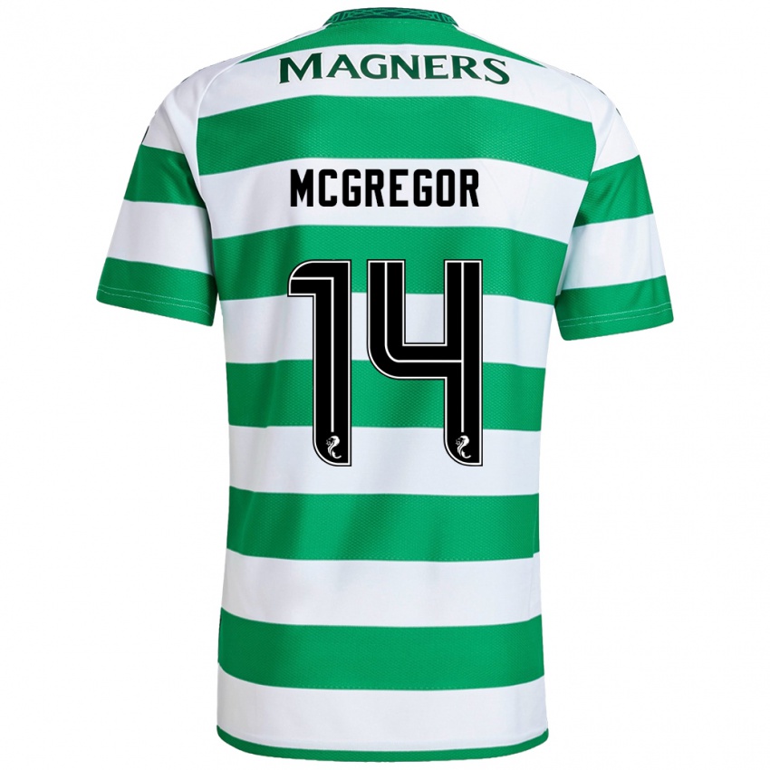 Gyermek Shannon Mcgregor #14 Zöld Fehér Hazai Jersey 2024/25 Mez Póló Ing