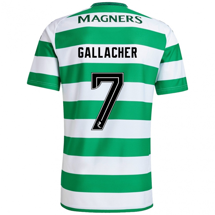 Gyermek Amy Gallacher #7 Zöld Fehér Hazai Jersey 2024/25 Mez Póló Ing