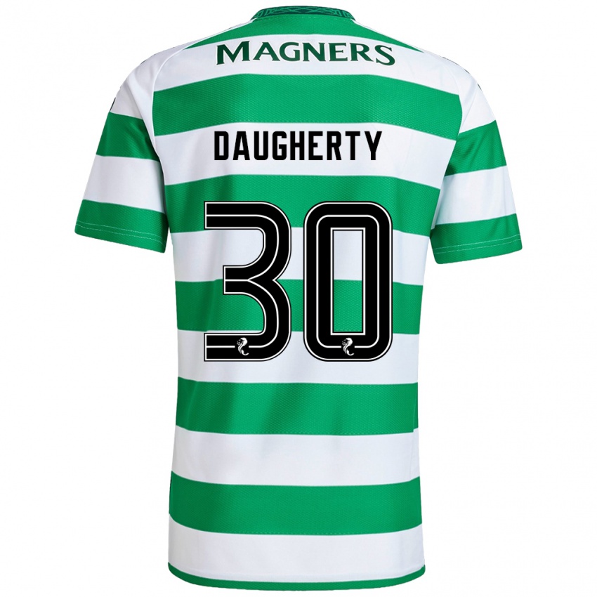 Gyermek Kelsey Daugherty #30 Zöld Fehér Hazai Jersey 2024/25 Mez Póló Ing