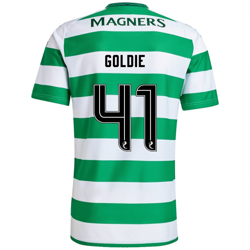 Gyermek Clare Goldie #41 Zöld Fehér Hazai Jersey 2024/25 Mez Póló Ing