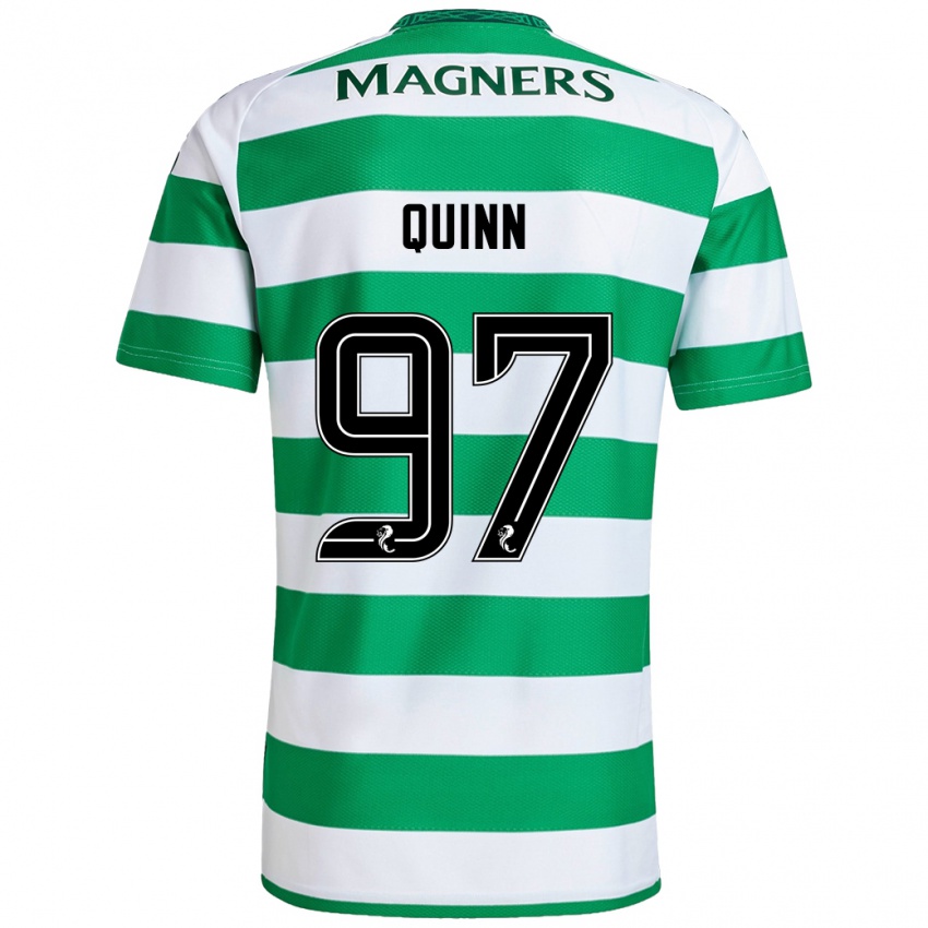 Gyermek Ben Quinn #97 Zöld Fehér Hazai Jersey 2024/25 Mez Póló Ing