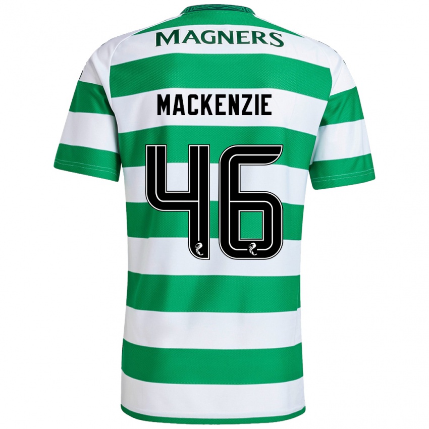 Gyermek Magnus Mackenzie #46 Zöld Fehér Hazai Jersey 2024/25 Mez Póló Ing