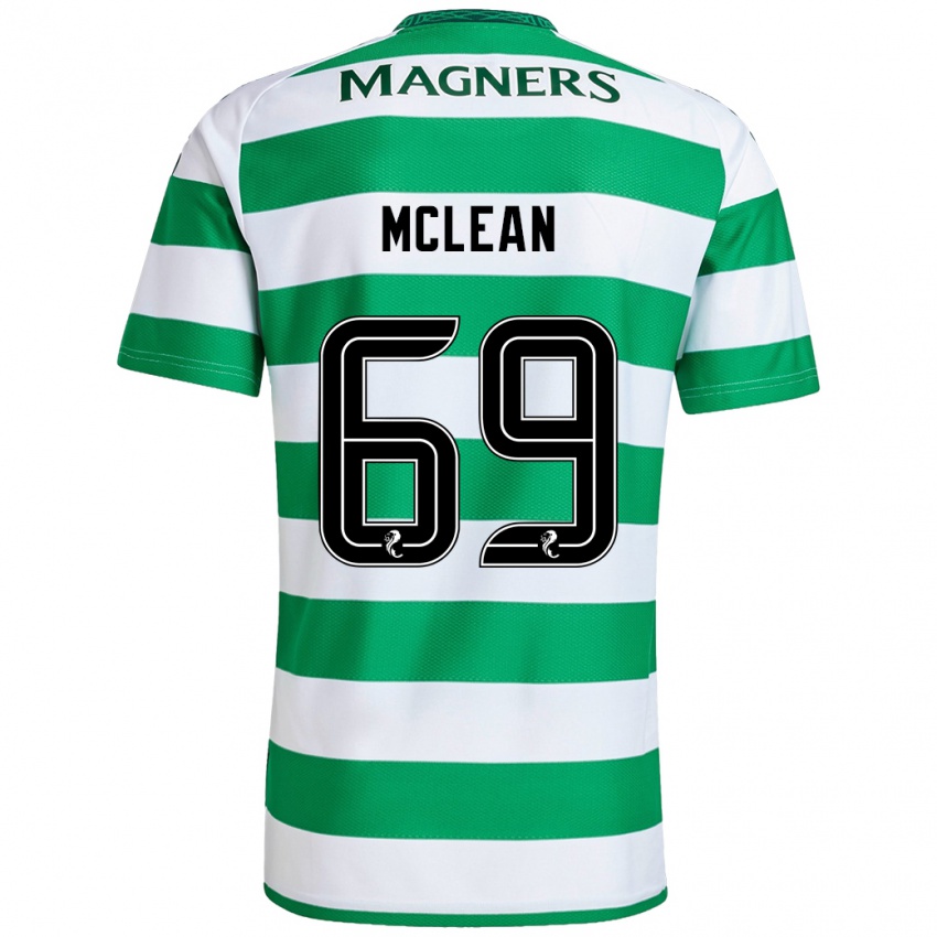 Gyermek Kai Mclean #69 Zöld Fehér Hazai Jersey 2024/25 Mez Póló Ing