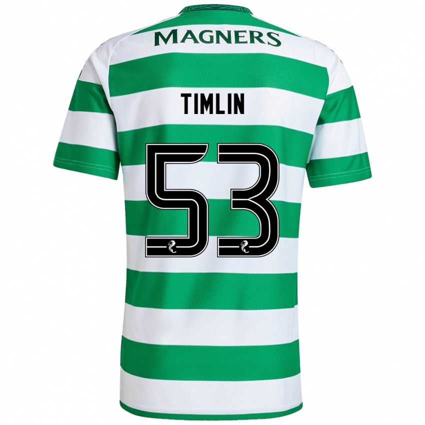 Gyermek Sophie Timlin #53 Zöld Fehér Hazai Jersey 2024/25 Mez Póló Ing