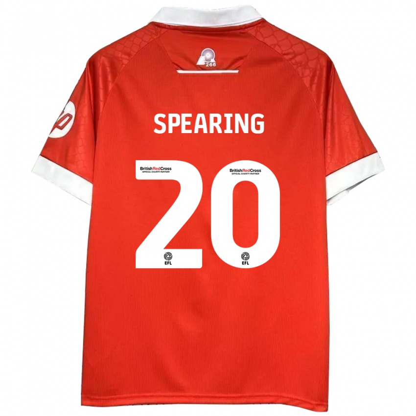 Gyermek Natasha Spearing #20 Piros Fehér Hazai Jersey 2024/25 Mez Póló Ing