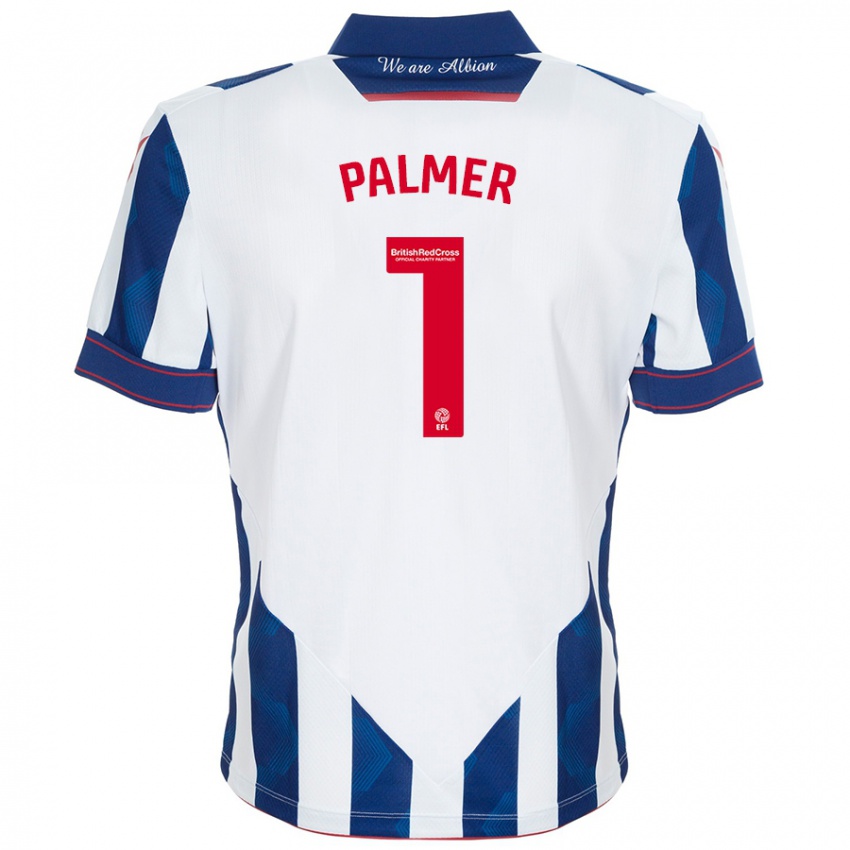 Gyermek Alex Palmer #1 Fehér Sötétkék Hazai Jersey 2024/25 Mez Póló Ing