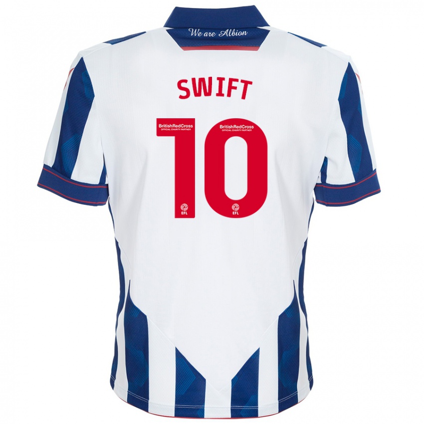 Gyermek John Swift #10 Fehér Sötétkék Hazai Jersey 2024/25 Mez Póló Ing