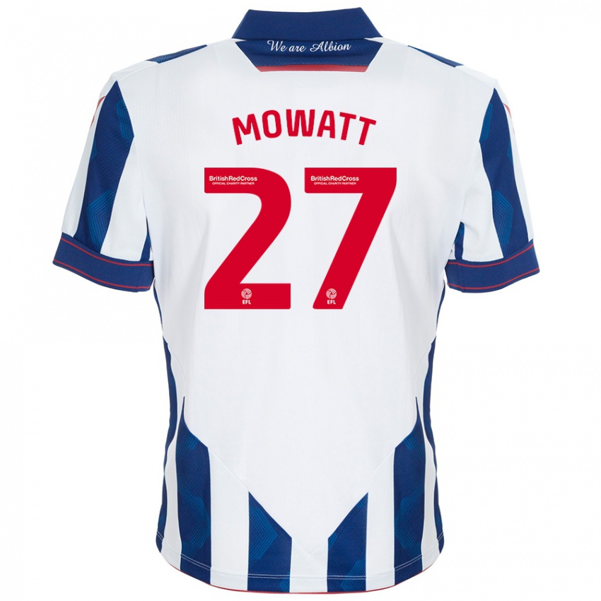 Gyermek Alex Mowatt #27 Fehér Sötétkék Hazai Jersey 2024/25 Mez Póló Ing