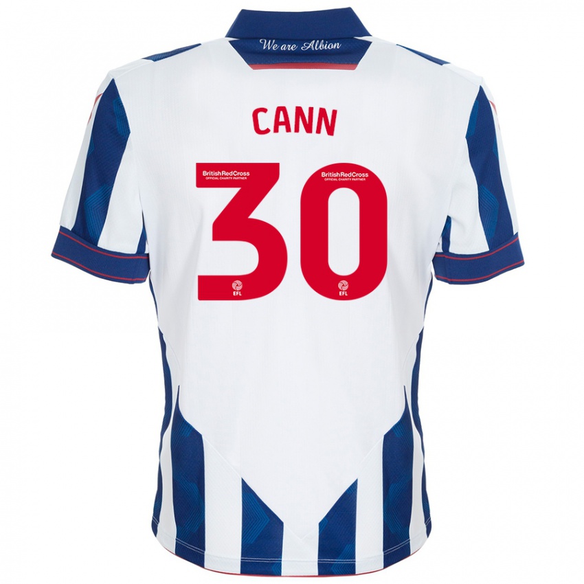 Gyermek Ted Cann #30 Fehér Sötétkék Hazai Jersey 2024/25 Mez Póló Ing