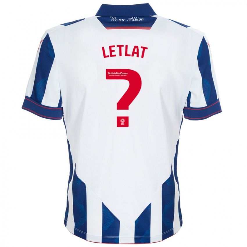 Gyermek Adam Letlat #0 Fehér Sötétkék Hazai Jersey 2024/25 Mez Póló Ing