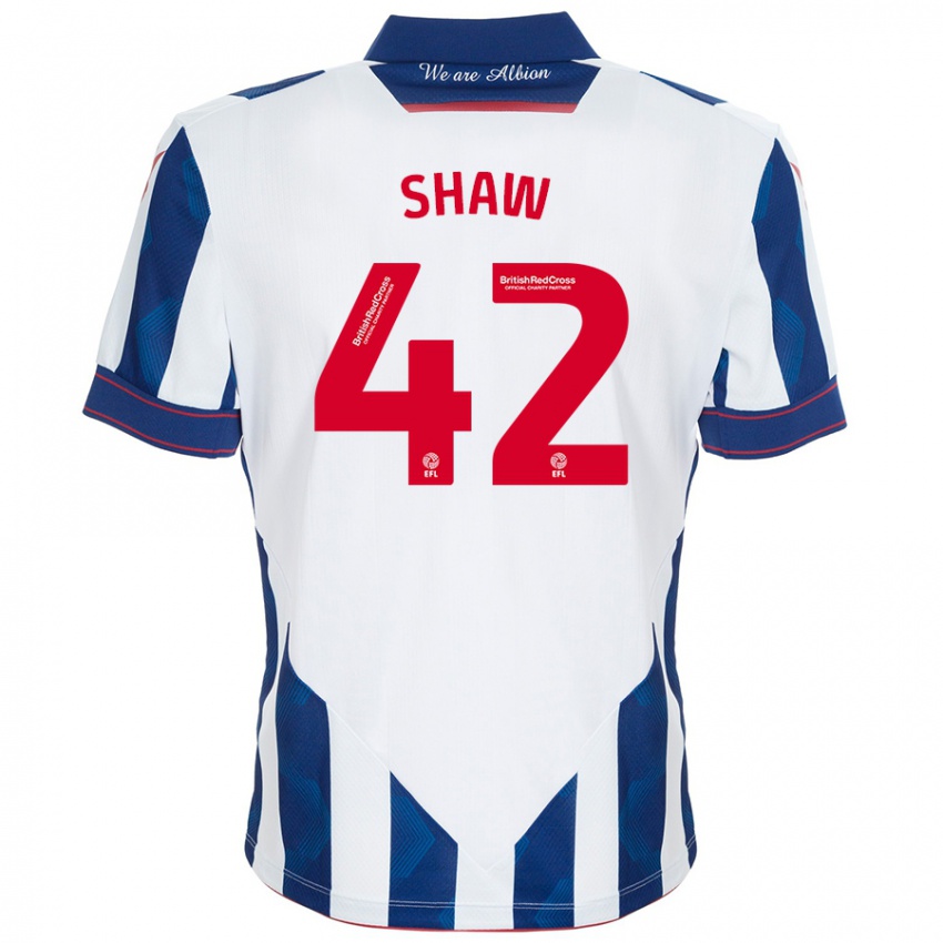 Gyermek Josh Shaw #42 Fehér Sötétkék Hazai Jersey 2024/25 Mez Póló Ing