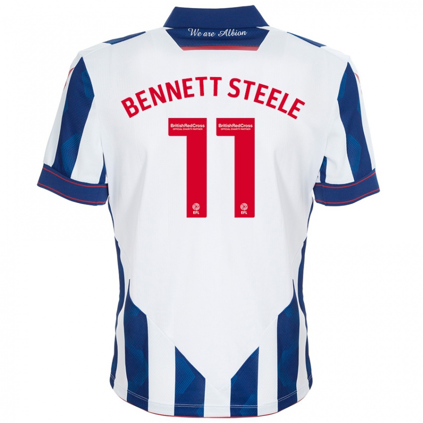 Gyermek Lizzie Bennett-Steele #11 Fehér Sötétkék Hazai Jersey 2024/25 Mez Póló Ing