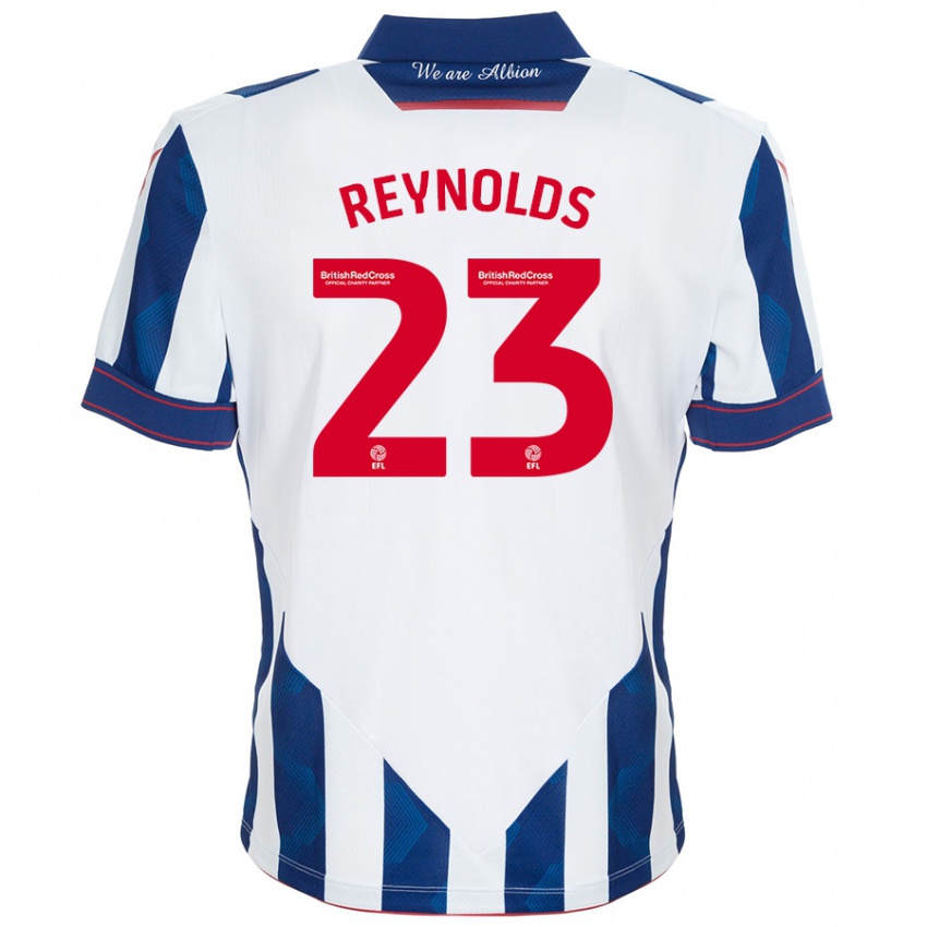 Gyermek Taylor Reynolds #23 Fehér Sötétkék Hazai Jersey 2024/25 Mez Póló Ing