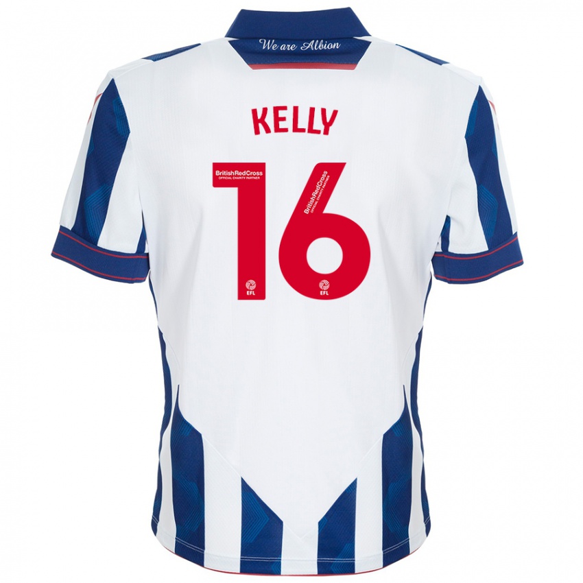 Gyermek Martin Kelly #16 Fehér Sötétkék Hazai Jersey 2024/25 Mez Póló Ing