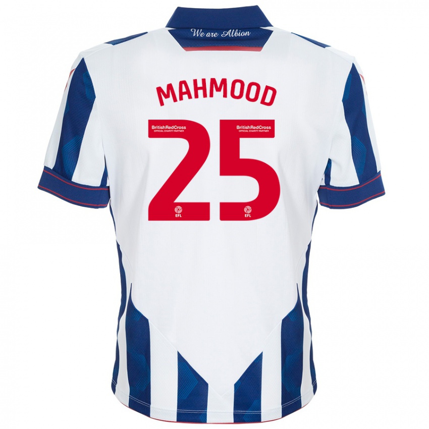 Gyermek Mahmood #25 Fehér Sötétkék Hazai Jersey 2024/25 Mez Póló Ing