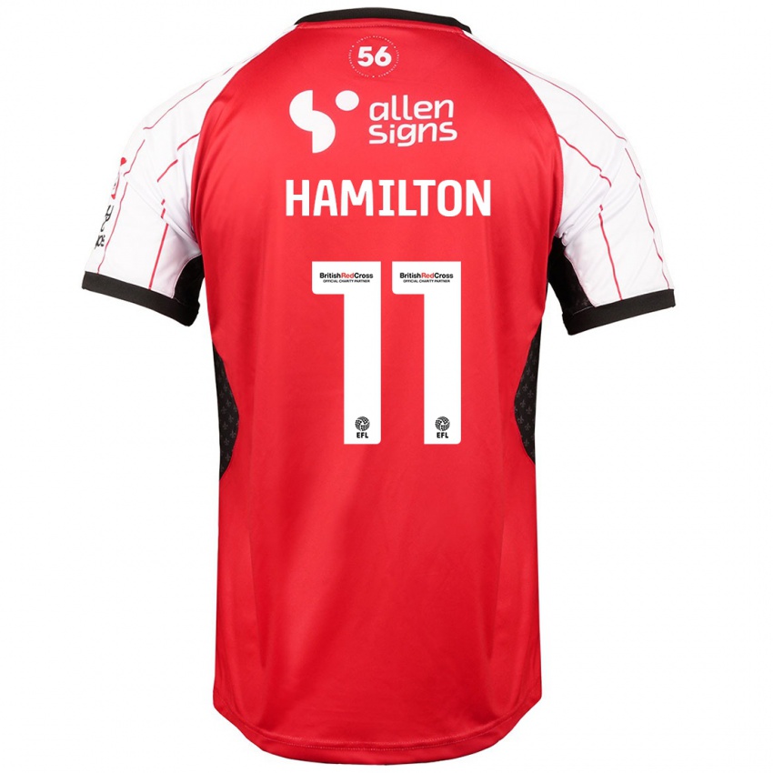 Gyermek Ethan Hamilton #11 Fehér Hazai Jersey 2024/25 Mez Póló Ing