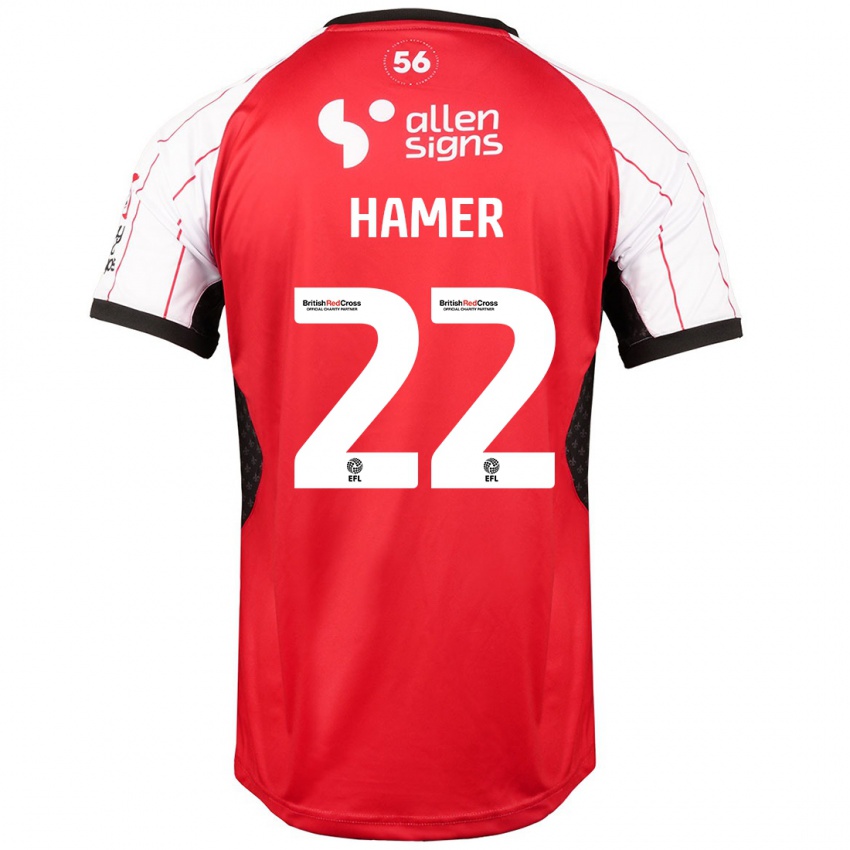 Gyermek Tom Hamer #22 Fehér Hazai Jersey 2024/25 Mez Póló Ing