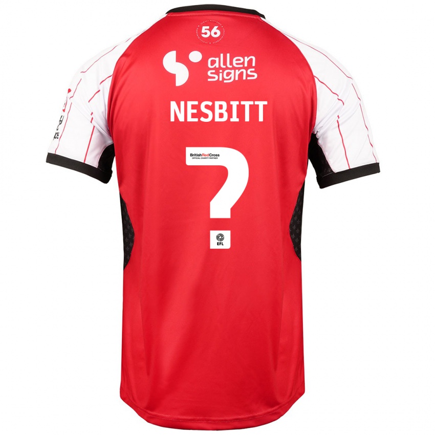 Gyermek Tom Nesbitt #0 Fehér Hazai Jersey 2024/25 Mez Póló Ing