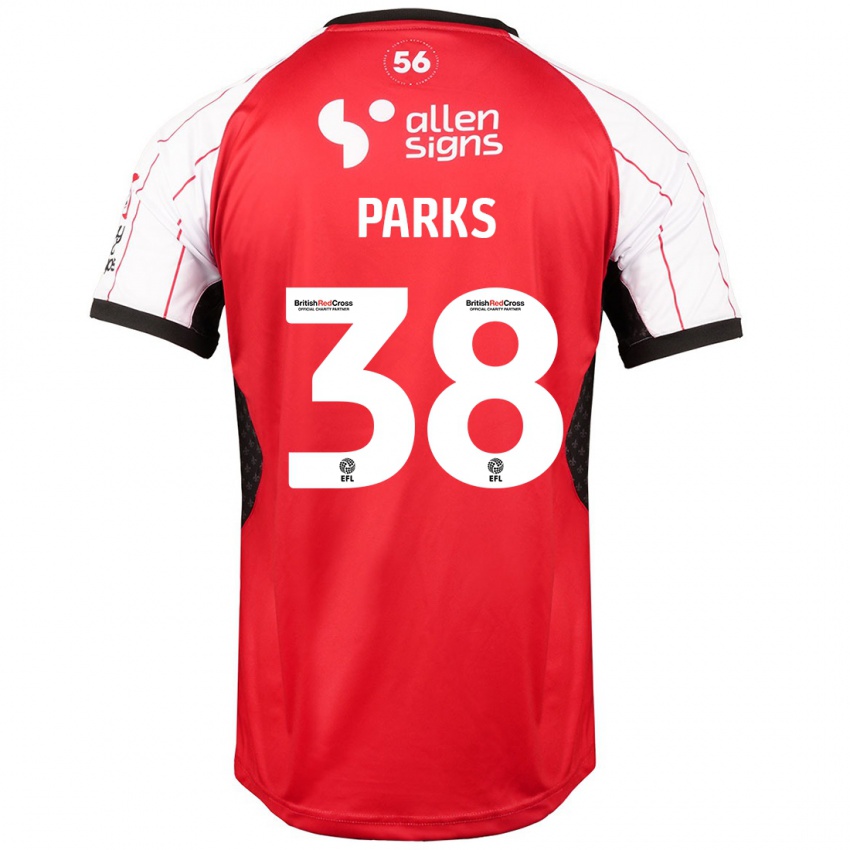 Gyermek Charlie Parks #38 Fehér Hazai Jersey 2024/25 Mez Póló Ing