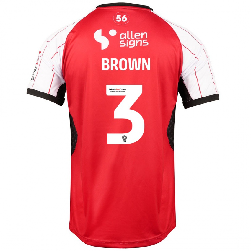 Gyermek Jaden Brown #3 Fehér Hazai Jersey 2024/25 Mez Póló Ing