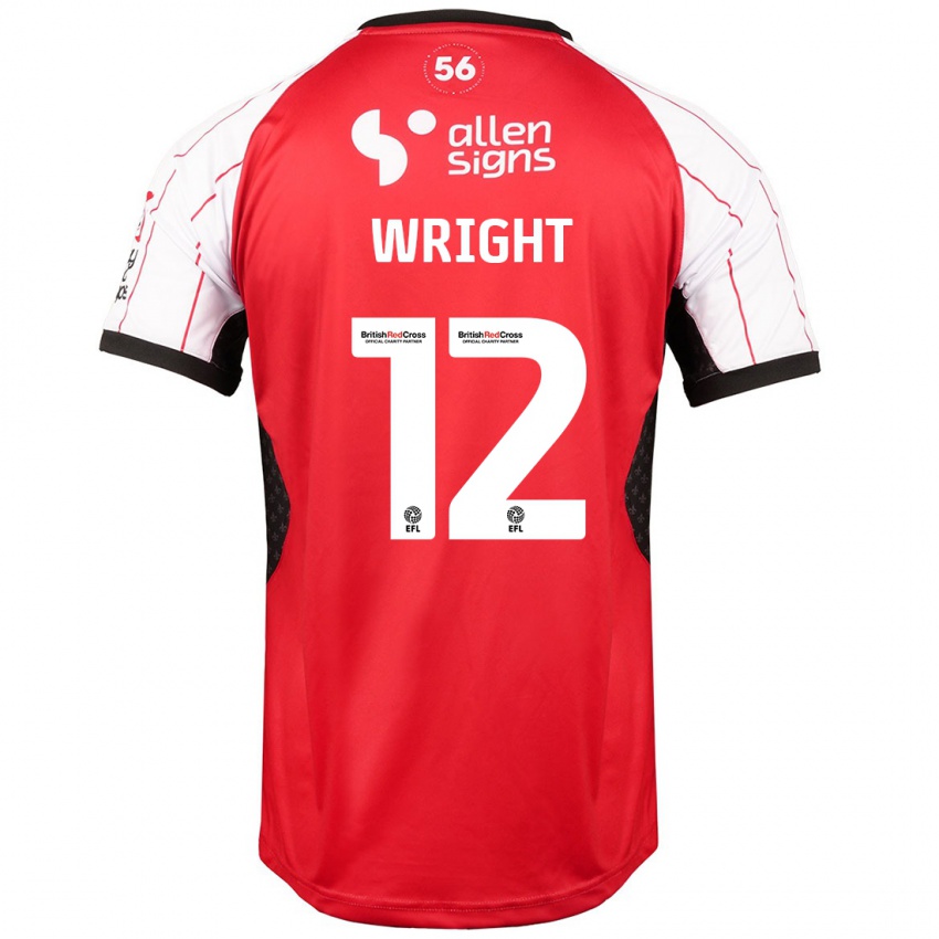 Gyermek Jordan Wright #12 Fehér Hazai Jersey 2024/25 Mez Póló Ing