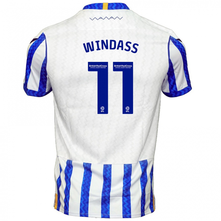 Gyermek Josh Windass #11 Kék Fehér Hazai Jersey 2024/25 Mez Póló Ing