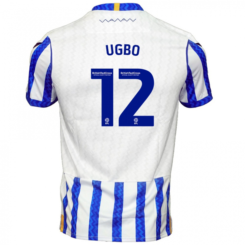 Gyermek Iké Ugbo #12 Kék Fehér Hazai Jersey 2024/25 Mez Póló Ing