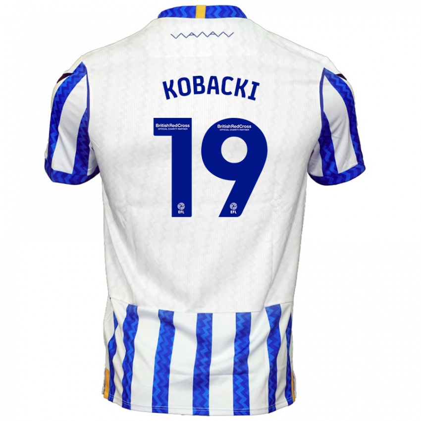 Gyermek Olaf Kobacki #19 Kék Fehér Hazai Jersey 2024/25 Mez Póló Ing