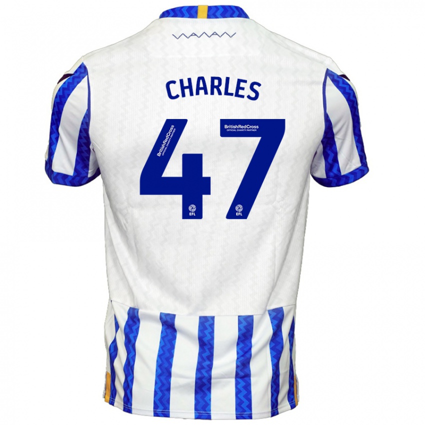 Gyermek Pierce Charles #47 Kék Fehér Hazai Jersey 2024/25 Mez Póló Ing