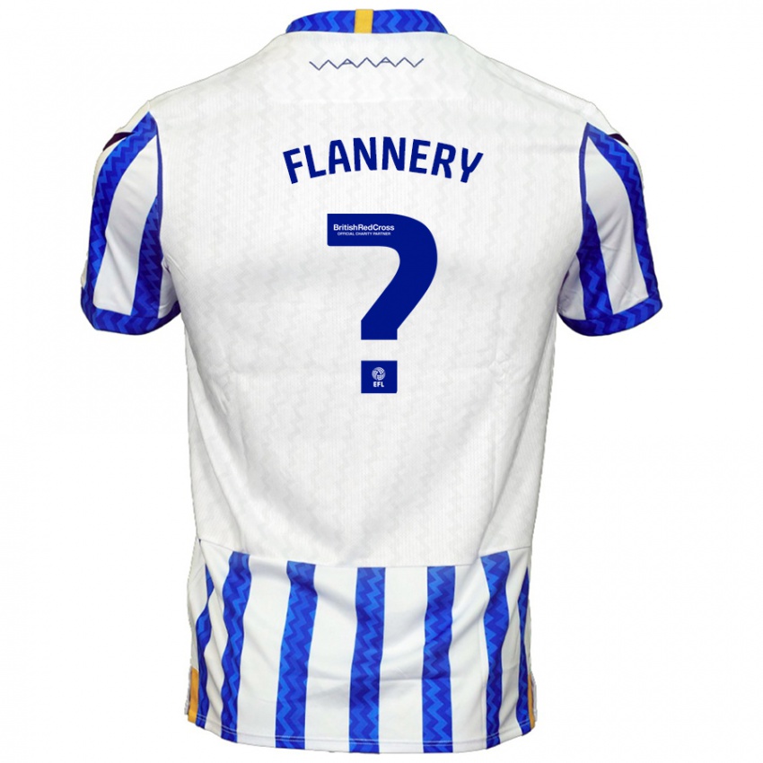 Gyermek Cian Flannery #0 Kék Fehér Hazai Jersey 2024/25 Mez Póló Ing