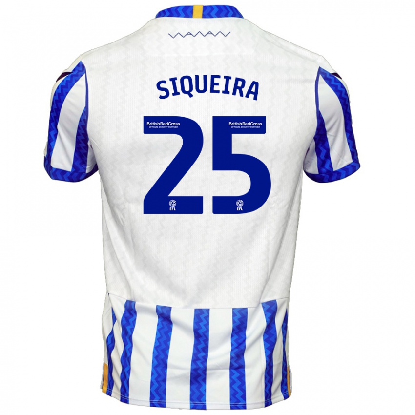 Gyermek Guilherme Siqueira #25 Kék Fehér Hazai Jersey 2024/25 Mez Póló Ing