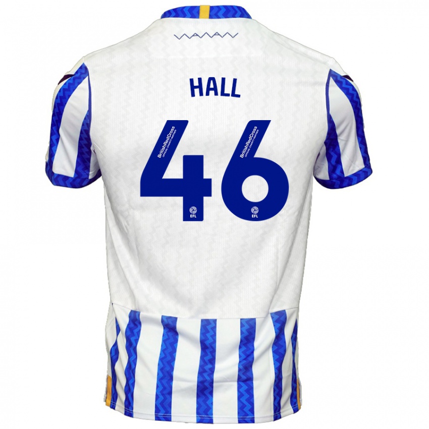 Gyermek Jack Hall #46 Kék Fehér Hazai Jersey 2024/25 Mez Póló Ing