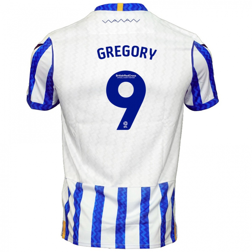 Gyermek Lee Gregory #9 Kék Fehér Hazai Jersey 2024/25 Mez Póló Ing