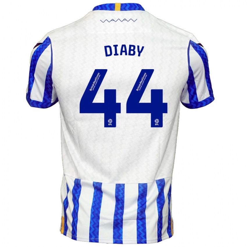 Gyermek Momo Diaby #44 Kék Fehér Hazai Jersey 2024/25 Mez Póló Ing