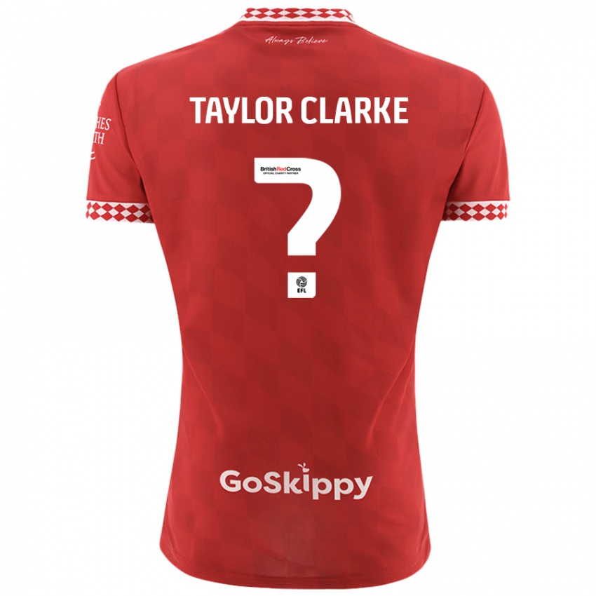 Gyermek Omar Taylor-Clarke #0 Piros Hazai Jersey 2024/25 Mez Póló Ing