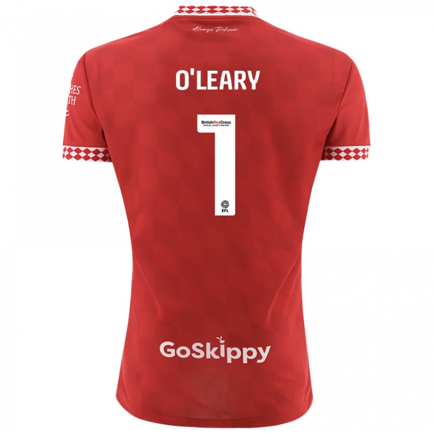 Gyermek Max O'leary #1 Piros Hazai Jersey 2024/25 Mez Póló Ing