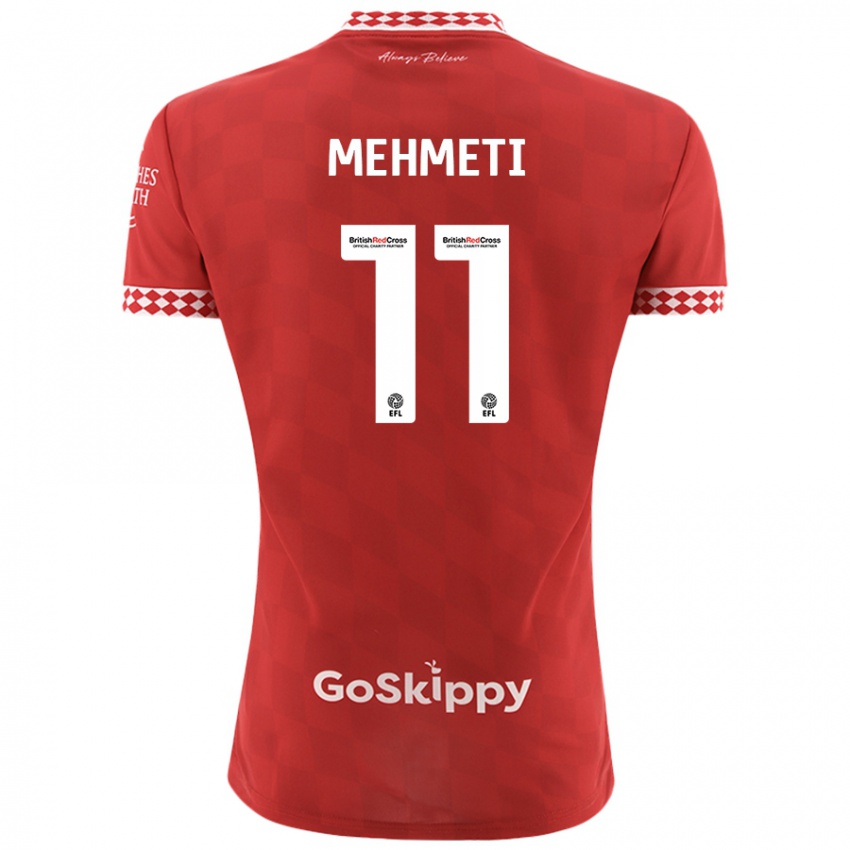 Gyermek Anis Mehmeti #11 Piros Hazai Jersey 2024/25 Mez Póló Ing