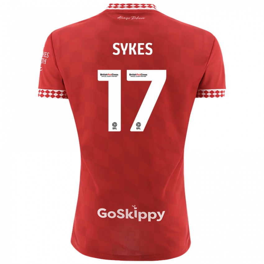 Gyermek Mark Sykes #17 Piros Hazai Jersey 2024/25 Mez Póló Ing