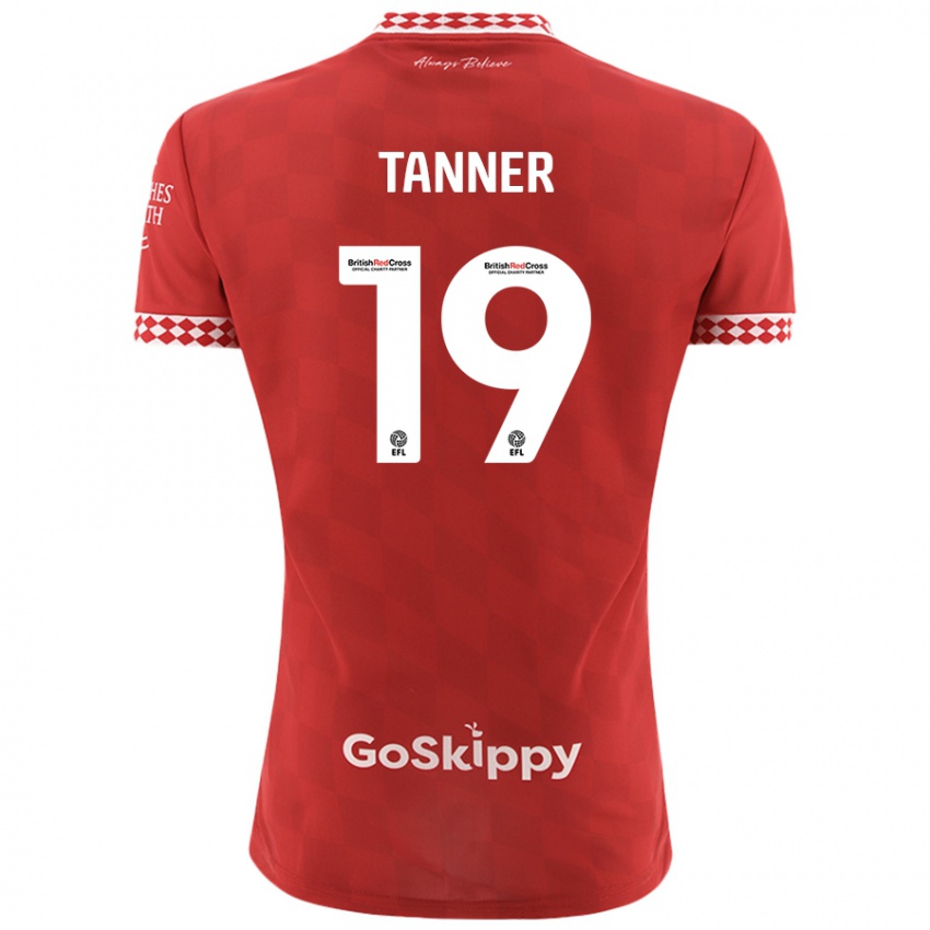 Gyermek George Tanner #19 Piros Hazai Jersey 2024/25 Mez Póló Ing