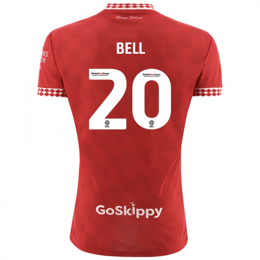 Gyermek Sam Bell #20 Piros Hazai Jersey 2024/25 Mez Póló Ing