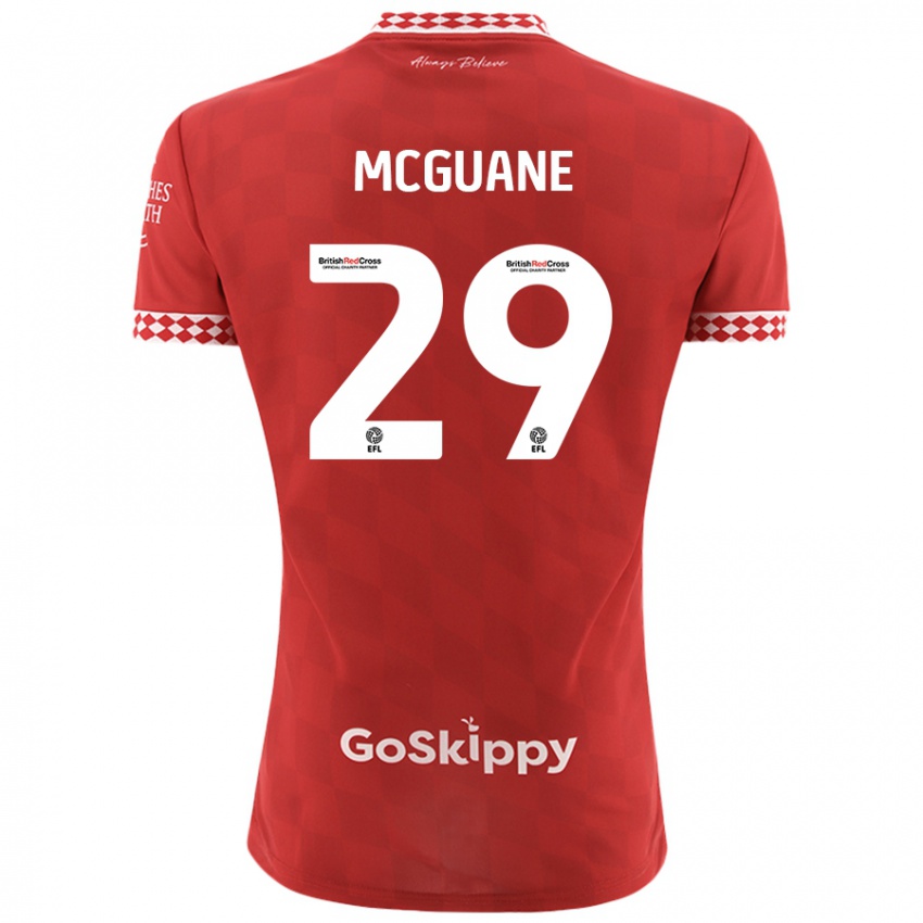 Gyermek Marcus Mcguane #29 Piros Hazai Jersey 2024/25 Mez Póló Ing