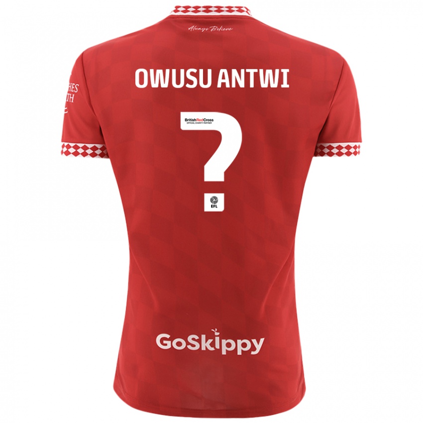 Gyermek Filbert Owusu-Antwi #0 Piros Hazai Jersey 2024/25 Mez Póló Ing