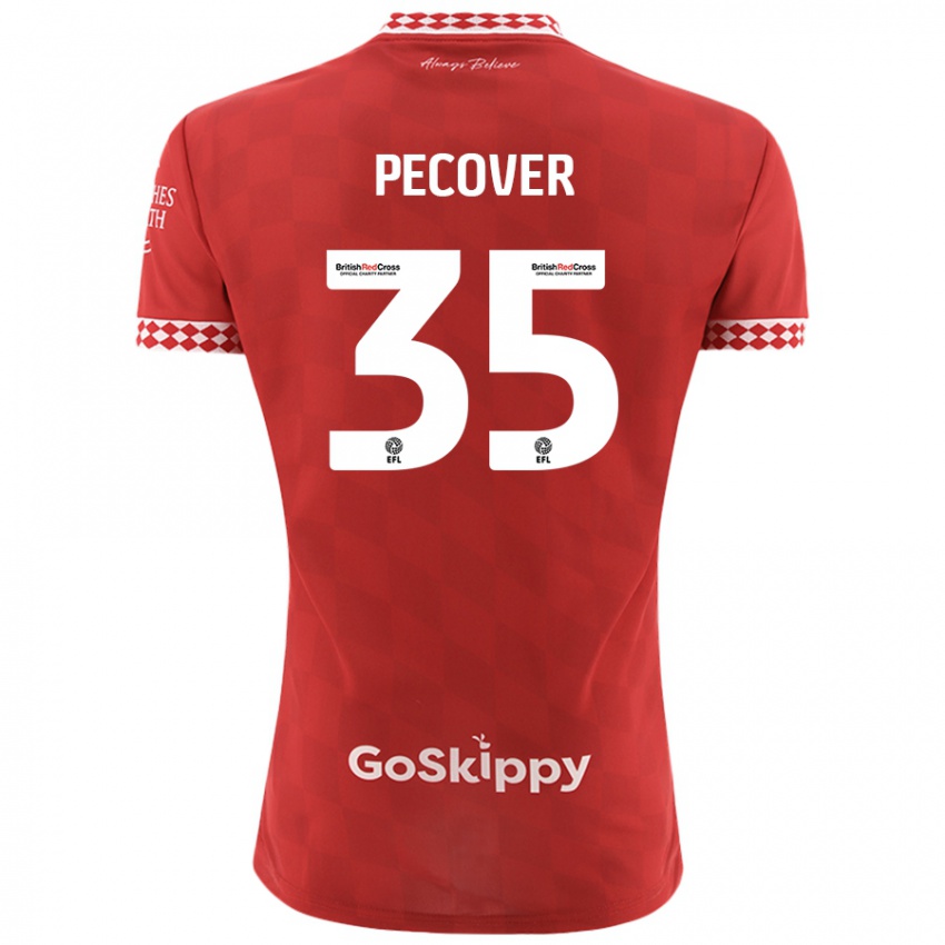 Gyermek Leo Pecover #35 Piros Hazai Jersey 2024/25 Mez Póló Ing